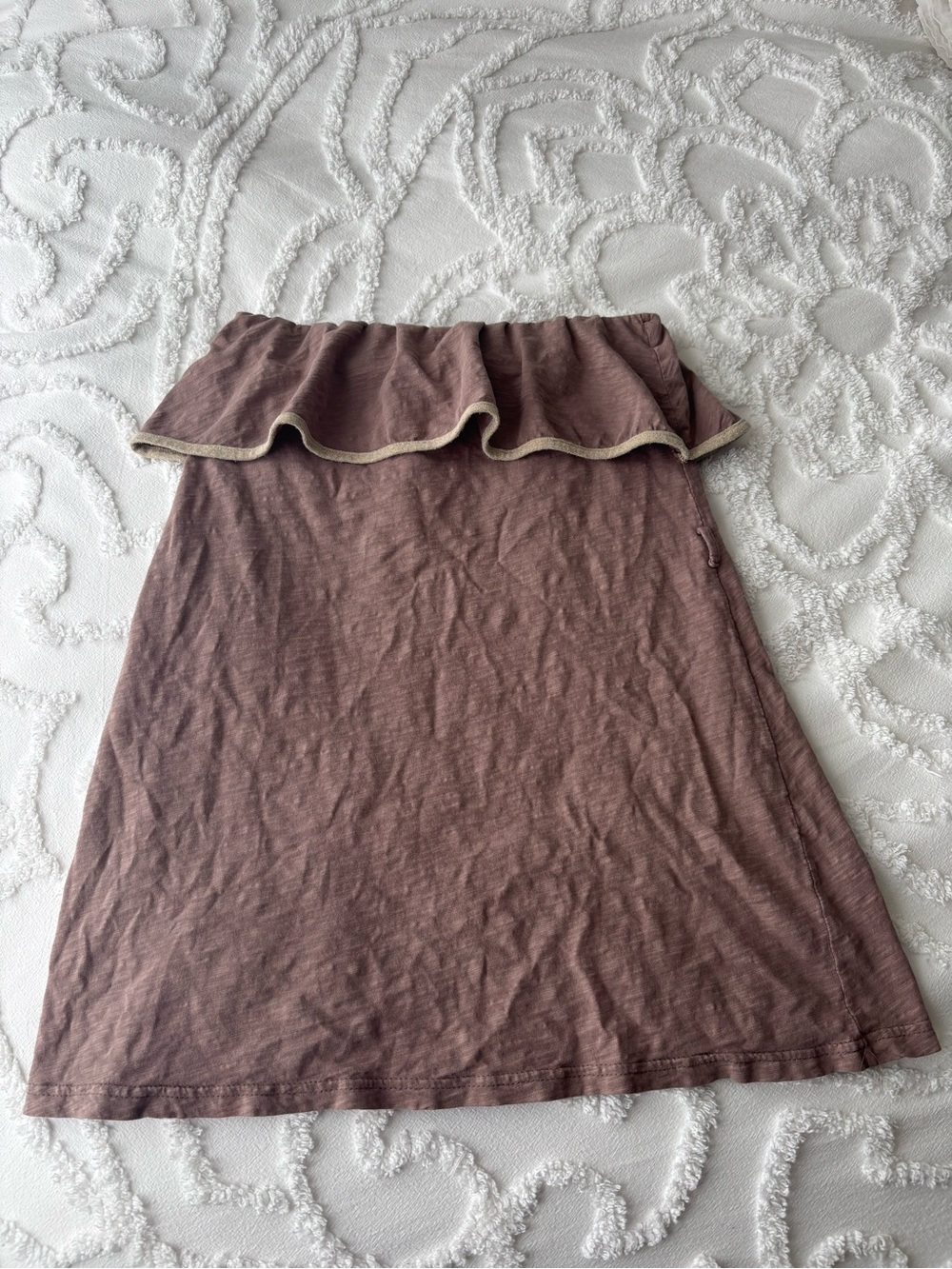 Women’s Brown Ruffle Mini Dress/Skirt